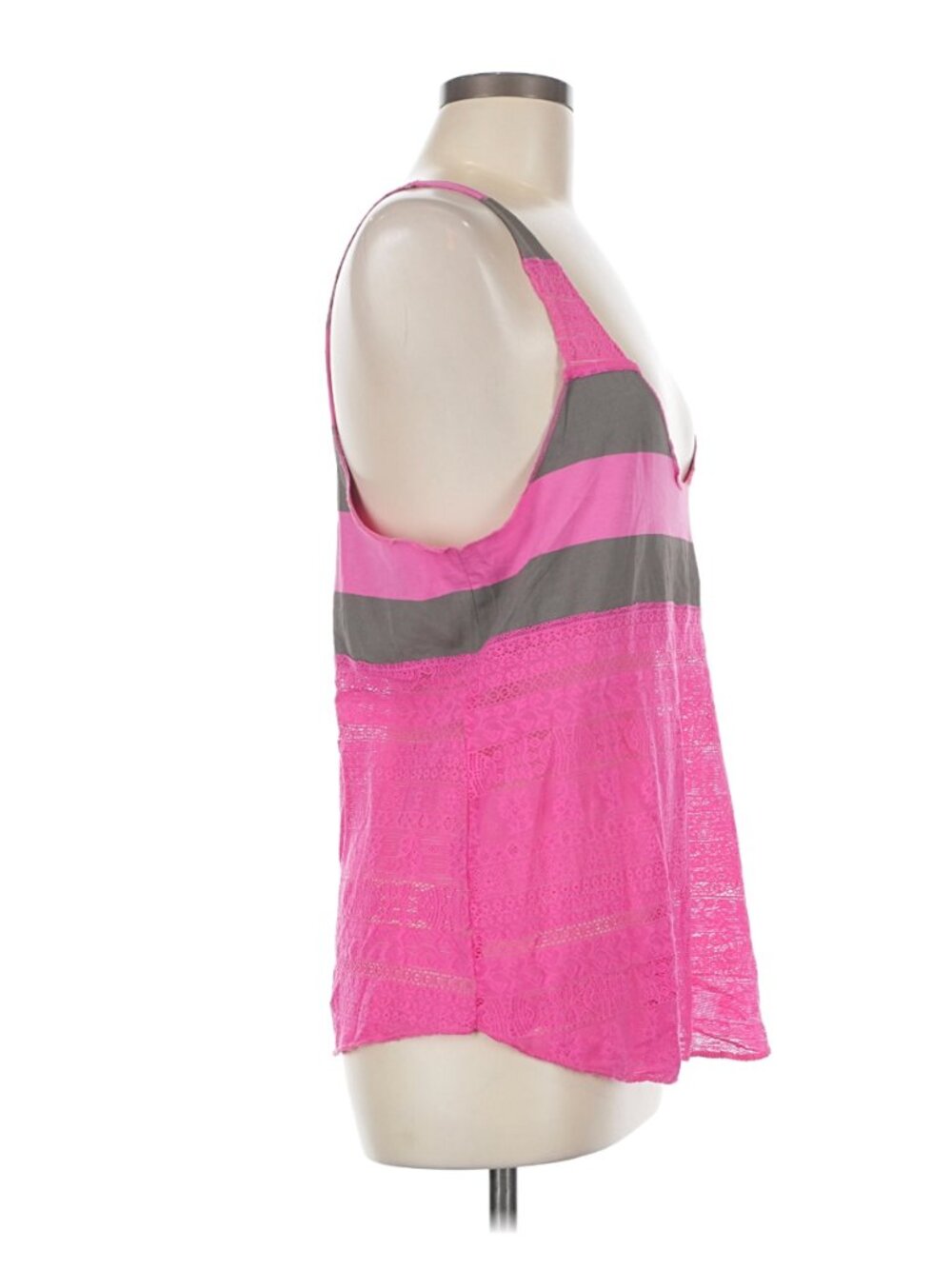 We The Free (Free People) Scoop Neck Knit and Lace Racerback Tank Top - NWT - Picture 3 of 9